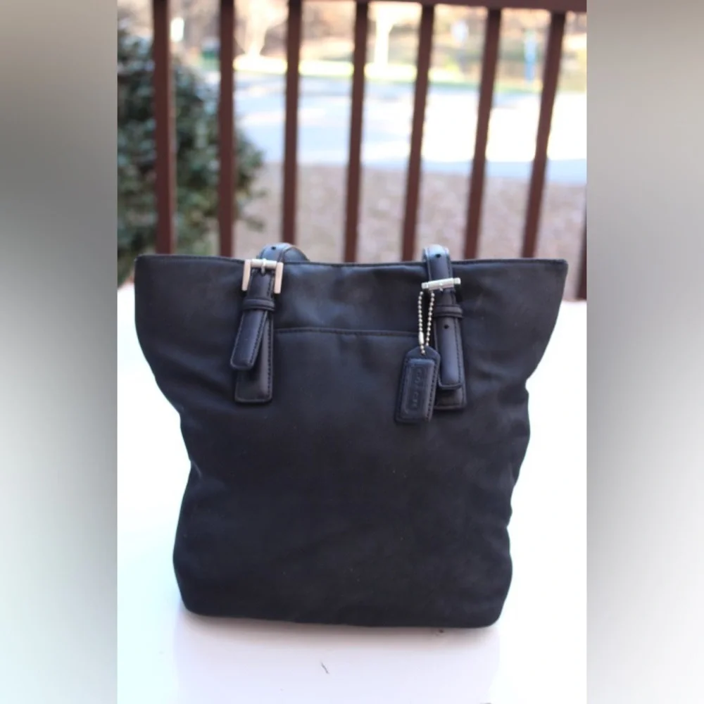 Vintage Coach twill fabric bag
